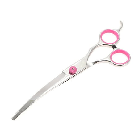 Unique Bargains 1 Pc Convenient Pet Trimmers for Pets Shop 6.5 Inches Silver Tone Pink Stainless Steel