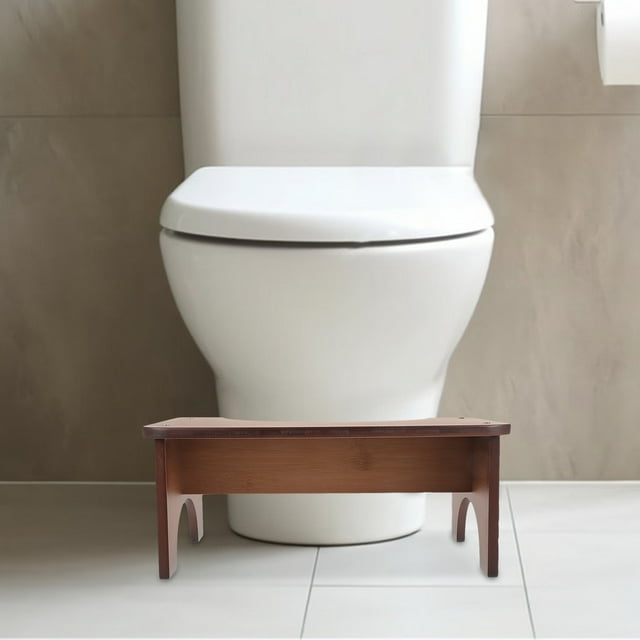 LIFKOME Shower Stool Seat Bamboo Stool Light Brown Increased Friction Safety Assurance 1Set