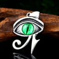 thumbnail image 3 of K-KED Egyptian Pyramid Evil Eye of Horus Ra Pendant Necklace Stainless Steel-Green, 3 of 6