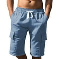 thumbnail image 1 of EOYWHK Gym Shorts Men Summer Athletic Running Shorts 5" Inseam Work Shorts Elastic Waist Drawstring Work Shorts with Multi-Pockets, 1 of 8