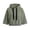 Army Green, variant on Womens Solid Short Sleeve Hoodie Drawstring Cropped Fit Kangaroo Pocket Casual Hooded Tops