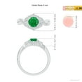 thumbnail image 5 of Angara Natural 0.75 Ct. Emerald with Diamond Vintage Inspired Ring in 14K White Gold for Women (Ring Size: 3), 5 of 10