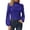 Blue, variant on Womens Elegant Turtleneck Ruched Ruffle Trim Long Sleeve Blouse Shirt Top Striped Womens Shirt Shirts for Women with Sleeves Women T Shirts Summer Medium Women Shirt Girls Long Sleeve Tops Exercise