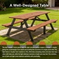thumbnail image 3 of Noble House Arboris 8-Seat Outdoor Fir Wood Picnic Set, Heavy-Duty Patio Picnic Table with Built-in Benches, Brown, 3 of 8