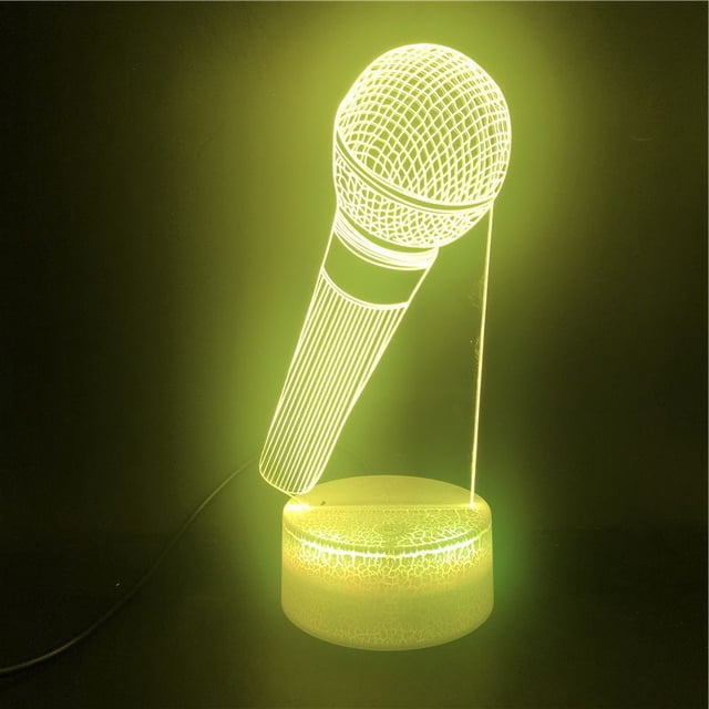 Micrófonos LED 3D con luz nocturna que cambian de color para niños