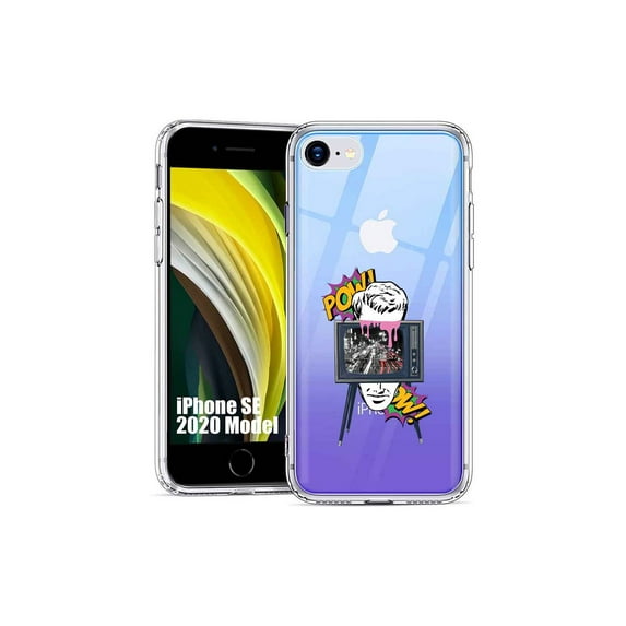TalkingCase Slim Phone Case Cover Compatible for Apple iPhone SE 2022/3rd/2020/8/7, TV Head POW Print, USA