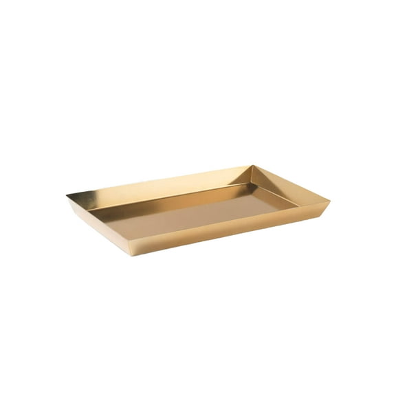Serene Spaces Living Decorative Gold Rectangle Tray, 12" L X 7" W X 1" H