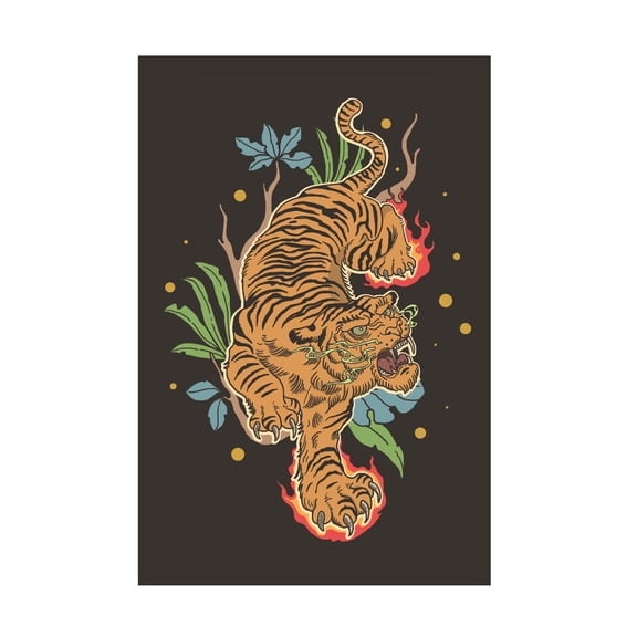 Trademark Fine Art jay stanley Classic Tiger Tattoo Canvas Wall Art