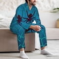 thumbnail image 7 of Lsque Spider And Cobweb Pattern Long Sleeve Pajama Set for Men - Soft 2-Piece Sleepwear and Loungewear Set with Pockets, Comfy Nightwear-X-Large, 7 of 7