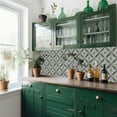 thumbnail image 4 of Mi Alma Floral Dark Green Tile Stickers - Removable Vinyl 4x4, 24 pcs, 4 of 14