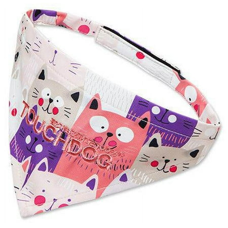 UPC: 0810051330793 | Touchdog Cotton & Polyester Head-Popper Dog & Cat Bandana  White  L
