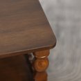 thumbnail image 6 of iooHug HomeHaven Turned Leg Two Tier Coffee Table, Wave Edge Storage Shelf Wooden Center Table for Living Room,Antique brown, 6 of 7