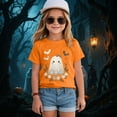 thumbnail image 2 of Staki Tshirts Girls Toddler Girls Halloween Shirt Tops Kids Outfits Short Sleeve Tshirt(Orange,13-14 Years), 2 of 5