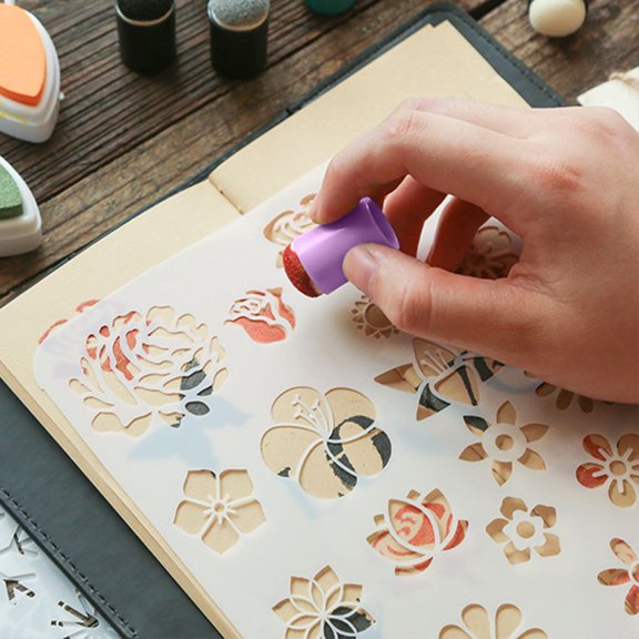 Clearance Office&Craft&Stationery under $5,DIY Sponge Finger Painting Kit Hand Account Printing Mud Tool