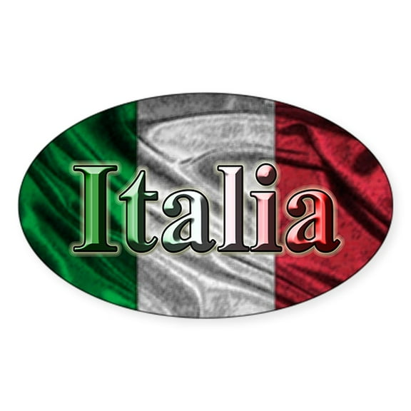 CafePress - Italian Flag Graphic Sticker - Sticker (Oval)