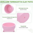 thumbnail image 2 of Uxcell 6-Pack de Macetas de Terracota Poco Profundas, Macetas Pequeñas de Cerámica de 4.3" con Plato y Agujeros de Drenaje [Rosa Claro], 2 of 7