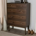 thumbnail image 2 of Bowery Hill Contemporary 5 Drawer Chest in Brown, 2 of 10