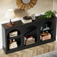 thumbnail image 5 of Finmind  Console Table, 63 Inch Long Farmhouse Entryway Table with 3 Tier Storage for Living Room, Hallway,  Black, 5 of 9