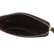 Coach Women's Small Pebbled Leather Corner Zip Wristlet (Black)