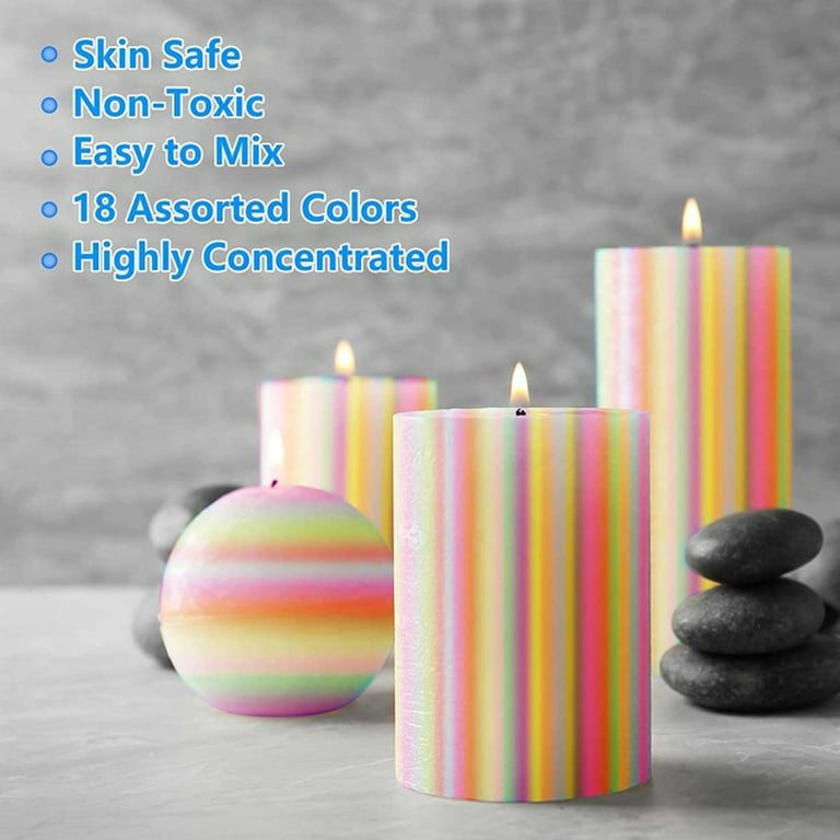 JUNTEX Candle Color Dye 24 Colors for DIY Candle Making Supplies Vibrant  Concentrated Candle Coloring for Soy Wax Dye 