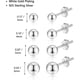 thumbnail image 4 of Pendientes de tuerca de plata 925 para mujer, hipoalergénicos, 4 of 6