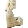 thumbnail image 5 of Cole Haan Cloudfeel Hampton Soft Gold Leather/Natural Canvas Wedge Heeled Sandal (Soft Gold Leather/Natural Canvas, 7.5), 5 of 6