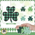 24Pcs Green Wooden Ornaments Irish Day Hanging Ornament Irish Day
