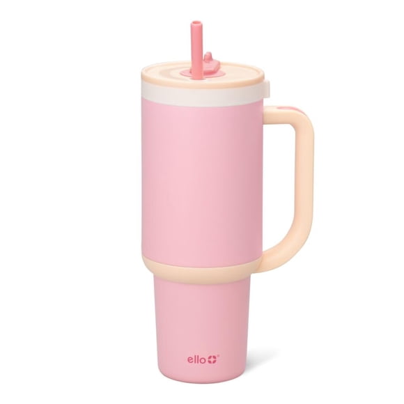 Vaso Ello Oasis de 1,2 litros con asa y pajita retráctil Sunrise