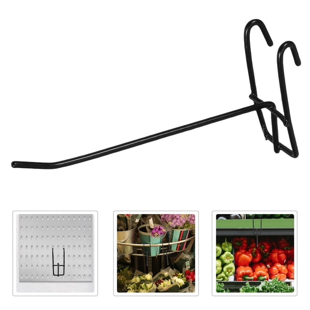 OUNONA 10Pcs Durable White Pegboard Hooks for Garage Office and Kitchen Organization