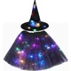 thumbnail image 3 of Luces LED luminosas para mujer, niña y niño, sombrero de elfo, bruja, falda con estrellas, telaraña, disfraz de mago, regalo para fiesta, festival de Halloween, 3 of 5
