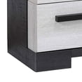thumbnail image 2 of Benjara Ruthe Nightstand with 2 Drawers- Wide Top- Ebony Black- White Wood, 2 of 6