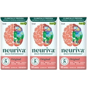 NEURIVA Original Brain Performance (30 count), Brain Support Supplement With Clinically Proven Natural Ingredients 1 ea (Pack of 3)