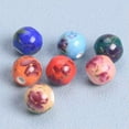 thumbnail image 3 of U8MO 10pcs Flower Painting 12mm Round Ceramic Porcelain Loose Beads Jewelry Making-Deep Blue, 3 of 4
