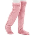 thumbnail image 5 of Xfvqtps Mens and Womens Plush Thigh High Socks Lengthening and Thickening Plush Warm Leg Cover Home Socks Knee Warm Floor Winter Warm Socks Pink, 5 of 9