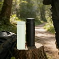 thumbnail image 1 of Termo de viaje | Botella aislante de acero inoxidable de doble pared de 300 ml - Estructura de vacío | Mantiene las bebidas calientes o frías entre 12 y 24 horas | Ligero | 1pc | Negro/Verde, 1 of 6