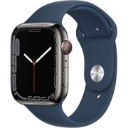 Restored Apple Watch Series 7 GPS + Cellular, 45mm Graphite Stainless Steel Case with Abyss Blue Sport Band - Regular