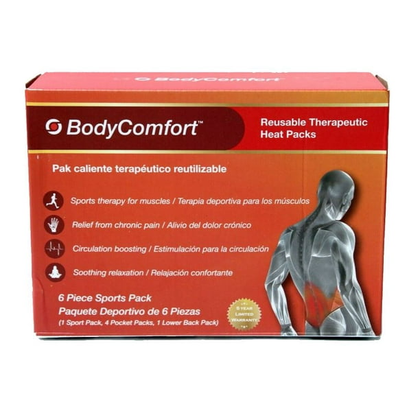 Body Comfort Reusable Therapeutic Heat Packs 6 Piece Sports pack