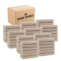 Host & Home Cotton Hand Towels (Bulk Case of 60) - 16x28 in., Soft & Absorbent - Latte Beige