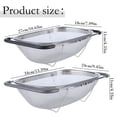 thumbnail image 3 of Over the Sink Colander Strainer Basket Stainless Steel, for Kitchen Sink with Rubber Grip, Fine Mesh, Large Kitchen Gadgets Tools, Expandable, Clearance Home Kitchen Essentials(L), 3 of 9