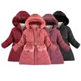 thumbnail image 3 of Zhlaeerr Kids Toddler Winter Jacket Coats for Girls,Teen Girls Long Fleece Coats Hooded Parka Waterproof Coats Big Little Girls Mid-Length Winter Outerwear Zipper Thickened Warm Snow Jacket for 4-14Y, 3 of 17