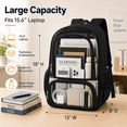 thumbnail image 2 of Lomyolo Clear Backpack for School Boys Girls Adult Transparent Bookbag with Reinforced Straps & 400D Oxford Fabric, Large Capacity Heavy Duty Backpack for Travel, Security, Work, College, Men & Women, 2 of 8