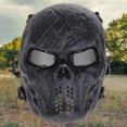 thumbnail image 1 of Máscara de calavera Airsoft Paintball Protección facial completa Suministros para exteriores Negro JShteea El nuevo, 1 of 6