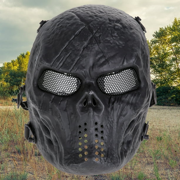 Maquillaje Cubierta Facial Tmvgtek Airsoft Paintball Full Face Protection Skull Mask Outdoor Supplies (Negro)