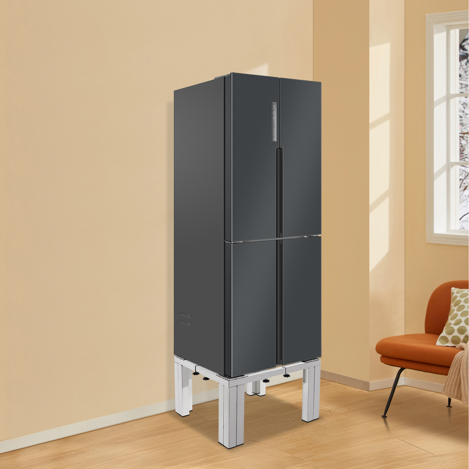 1 PCS 201 Stainless Steel Universal Washing Machine Pedestal Adjustable Laundry Pedestal Dryer Stand  500kg/1102.31lbs Load-bearing Capacity