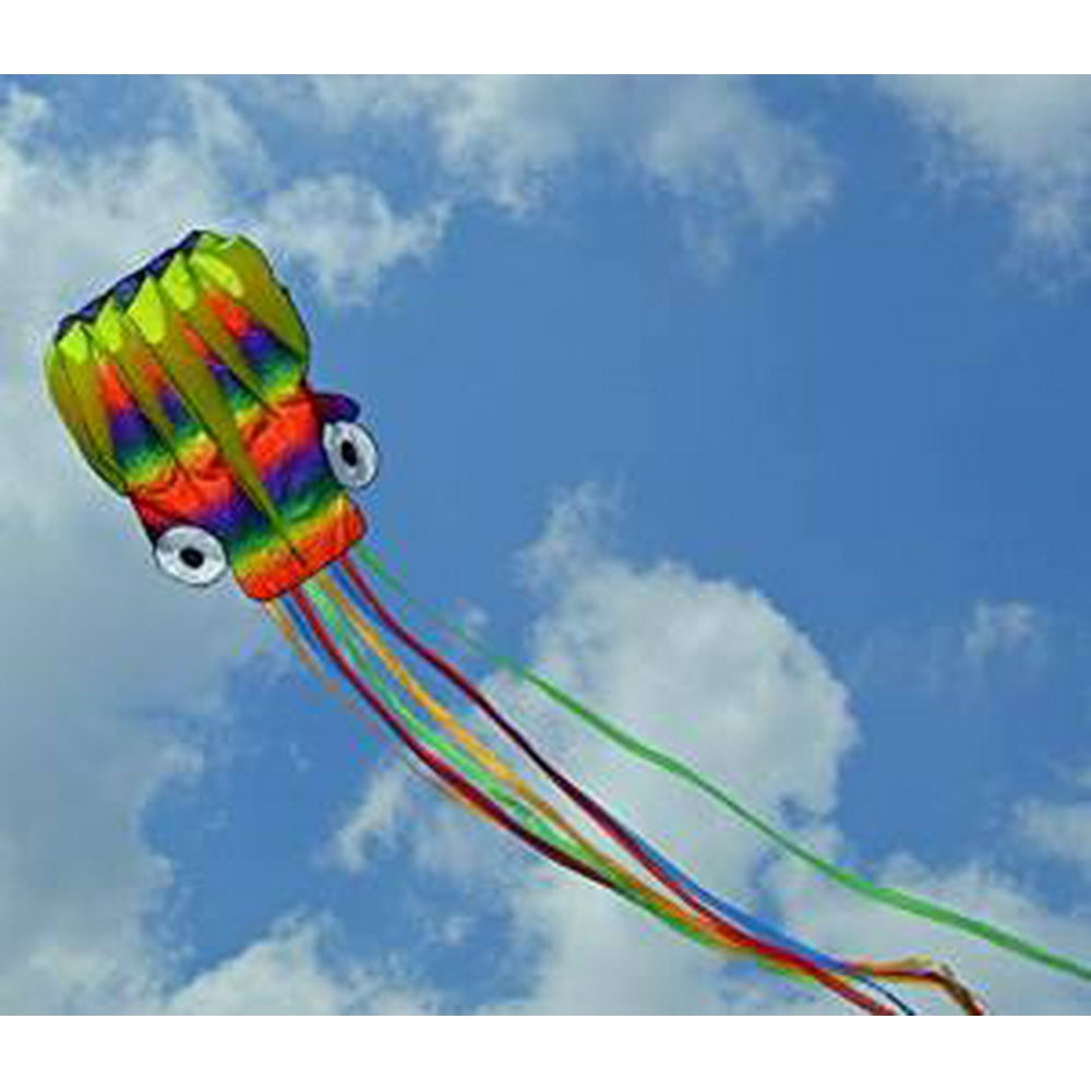 Fun Central (AY980) Large Frameless Parafoil Rainbow Octopus Kite