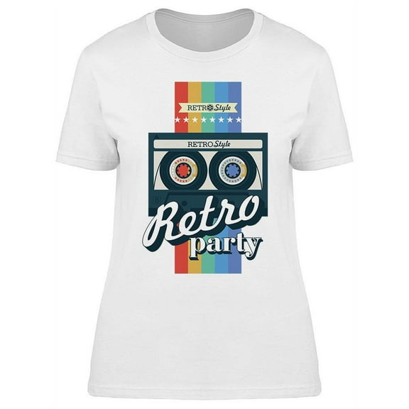 Cassette Tape Retro Party Design T-Shirt Women -Image by Shutterstock, Female Medium