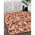thumbnail image 3 of Ahgly Company Tapis Rond Lavable en Machine Intérieur Transitionnel Rouge Lave, 6 Pieds Rond, 3 of 7