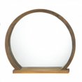 thumbnail image 1 of Miroir Rond en Bois avec Étagère, 1 of 2