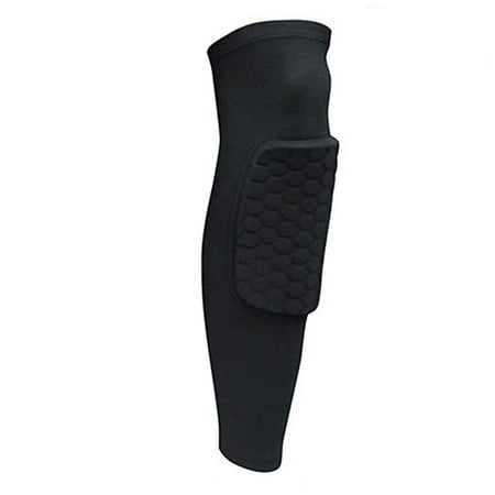 Honeycomb Knee Pad Anti-slip Basketball Leg Long Sleeve Crashproof Protector Gear for Sports, Black,