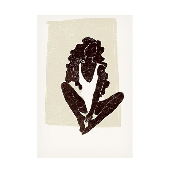 Canvas Wall Art - Yuyu Pont 'Black and Beige III' Wall Art for Living Room, Bedroom, or Office Décor by Trademark Fine Art - 12 x 19 Inches